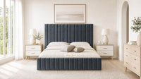 Naples Charcoal - Carlton Channel Luxury Ottoman Storage Bed