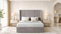 Naples Silver - Harrogate Gallery Luxury Winged Upholstered Bed Frame