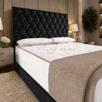 Naples Black - Regency Diamond Luxury Divan Bed – Deep Button-Tufted Headboard with Premium Upholstered Frame & Storage