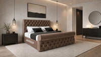 Naples Mink - Windsor Chesterfield Luxury Scroll Bed Frame