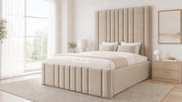 Naples Sand - Knightsbridge Imperial Luxury Panelled Ottoman Storage Bed