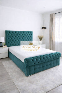 Plush Velvet Teal - Kensington Royale Luxury Chesterfield Upholstered Bed Frame