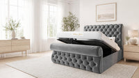 Naples Silver - Windsor Chesterfield Luxury Scroll Bed Frame
