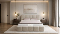 Naples Beige - Aurelius Cloud Luxury Upholstered Ottoman Storage Bed