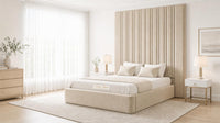 Naples Beige - Grosvenor Grand Channel Luxury Ottoman Storage Bed