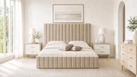 Naples Beige - Carlton Channel Luxury Ottoman Storage Bed