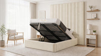 Naples Cream - Grosvenor Grand Channel Luxury Ottoman Storage Bed