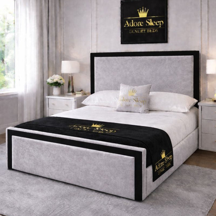 Plush Velvet Silver - Imperial Regent Luxury Upholstered Bed Frame