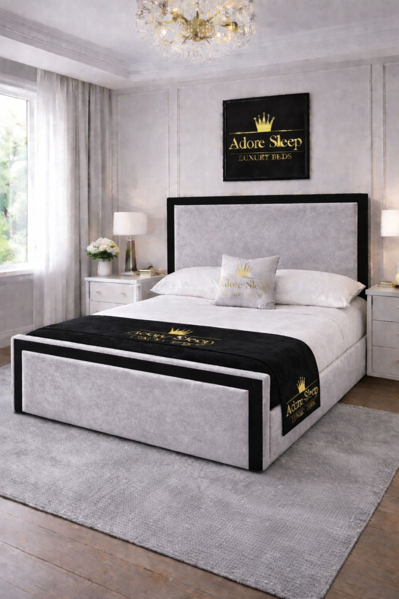 Plush Velvet Silver - Imperial Regent Luxury Upholstered Bed Frame