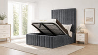 Naples Charcola - Knightsbridge Imperial Luxury Panelled Ottoman Storage Bed