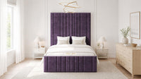 Naples Purple - Knightsbridge Imperial Luxury Panelled Ottoman Storage Bed
