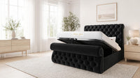 Naples Black - Windsor Chesterfield Luxury Scroll Bed Frame