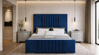 Plush Velvet Sapphire - Belgravia Luxury Ottoman Storage Bed – Premium Upholstered Gas Lift Bed Frame