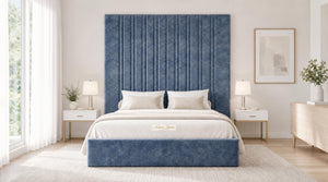 Crushed Velvet Denim Blue