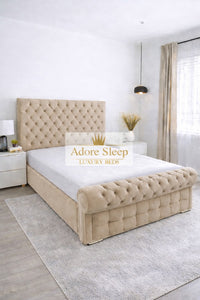 Naples Sand - Kensington Royale Luxury Chesterfield Upholstered Bed Frame
