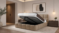 Naples Sand - Aurelius Cloud Luxury Upholstered Ottoman Storage Bed