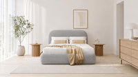 Naples Silver - Ellington Curve Luxury Upholstered Ottoman Storage Bed