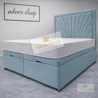Plush Velvet Duck Egg - Aurelia Regent Luxury Upholstered Ottoman Divan Bed Frame with Storage
