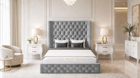 Naples Silver - Claridge Chesterfield Luxury Deep-Button Ottoman Storage Bed