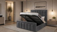 Naples Charcoal - Belgravia Regent Luxury Panelled Ottoman Storage Bed