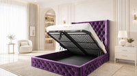 Naples Purple - Claridge Chesterfield Luxury Deep-Button Ottoman Storage Bed