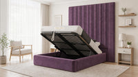 Naples Purple - Grosvenor Grand Channel Luxury Ottoman Storage Bed