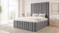 Plush Velvet Steel - Knightsbridge Imperial Luxury Panelled Ottoman Storage Bed
