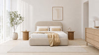 Naples Cream - Ellington Curve Luxury Upholstered Ottoman Storage Bed