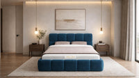 Naples Blue - Aurelius Cloud Luxury Upholstered Ottoman Storage Bed