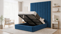 Naples Blue - Grosvenor Grand Channel Luxury Ottoman Storage Bed