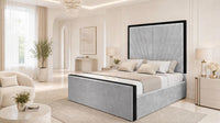 Naples Silver - Gatsby Sunray Luxury Art Deco Upholstered Bed Frame