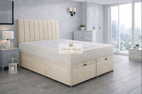 Naples Cream - Regency Lined Panel Luxury Solid Ottoman Storage Bed Frame