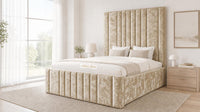 Crushed Velvet Gold - Knightsbridge Imperial Luxury Panelled Ottoman Storage Bed