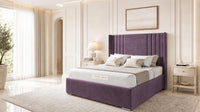 Naples Purple - Harrogate Gallery Luxury Winged Upholstered Bed Frame