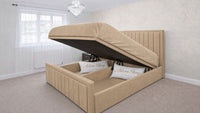Plush Velvet Beige - Kensington Prestige Ottoman Divan Upholstered Bed Frame