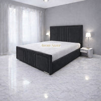 Naples Charcoal - Riviera Maison Luxury Panelled Upholstered Bed Frame
