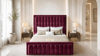 Crushed Velvet Aubergine - Buckingham Tailored Luxury Panelled Ottoman Storage Bed