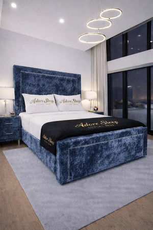 Crushed Velvet Denim Blue