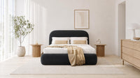 Naples Black - Ellington Curve Luxury Upholstered Ottoman Storage Bed