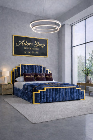 Crushed Velvet Denim Blue