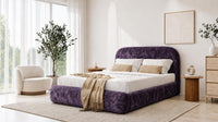 Naples Purple - Ellington Curve Luxury Upholstered Ottoman Storage Bed