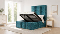 Crushed Velvet Teal - Knightsbridge Imperial Luxury Panelled Ottoman Storage Bed
