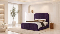Naples Purple - Beaumont Arc Luxury Ribbed Ottoman Storage Bed