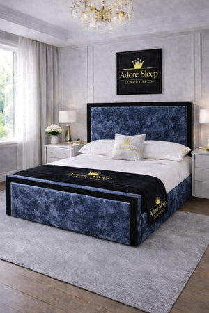 Crushed Velvet Denim Blue