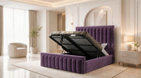 Naples Purple - Buckingham Tailored Luxury Panelled Ottoman Storage Bed