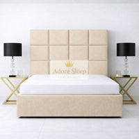 Naples Cream - Kensington Royale Luxury Ottoman Divan Storage Bed Frame – Premium Panelled Headboard