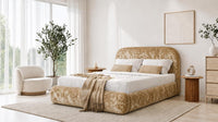 Crushed Velvet Gold - Ellington Curve Luxury Upholstered Ottoman Storage Bed