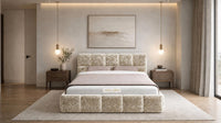 Crushed Velvet Gold - Aurelius Cloud Luxury Upholstered Ottoman Storage Bed