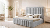 Naples Silver - Buckingham Tailored Luxury Panelled Ottoman Storage Bed