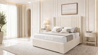 Naples Cream - Harrogate Gallery Luxury Winged Upholstered Bed Frame